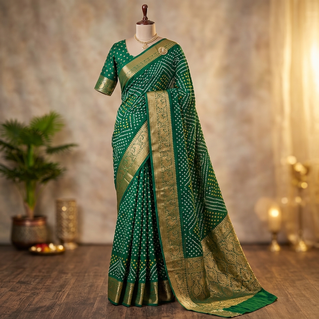 Royal Bandhani Georgette Saree