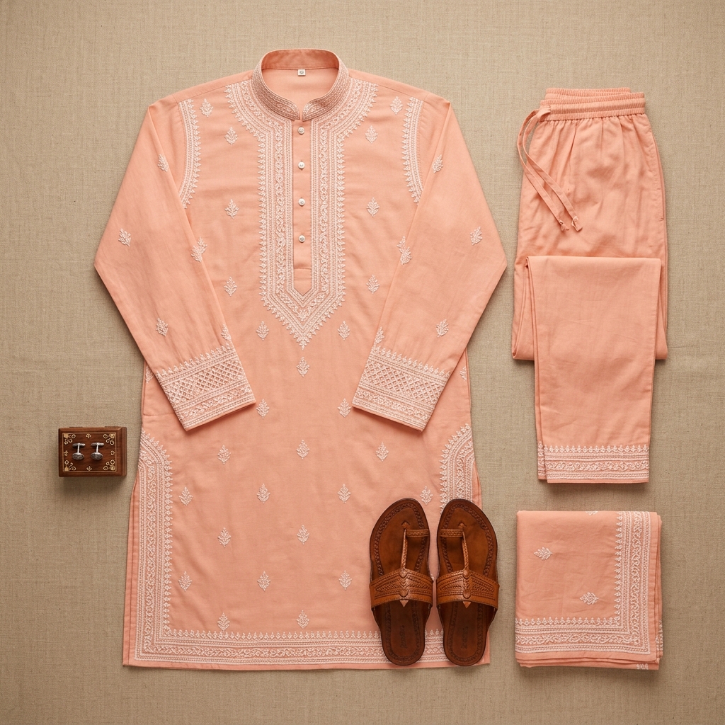 Premium Festive Lucknowi Kurta Set